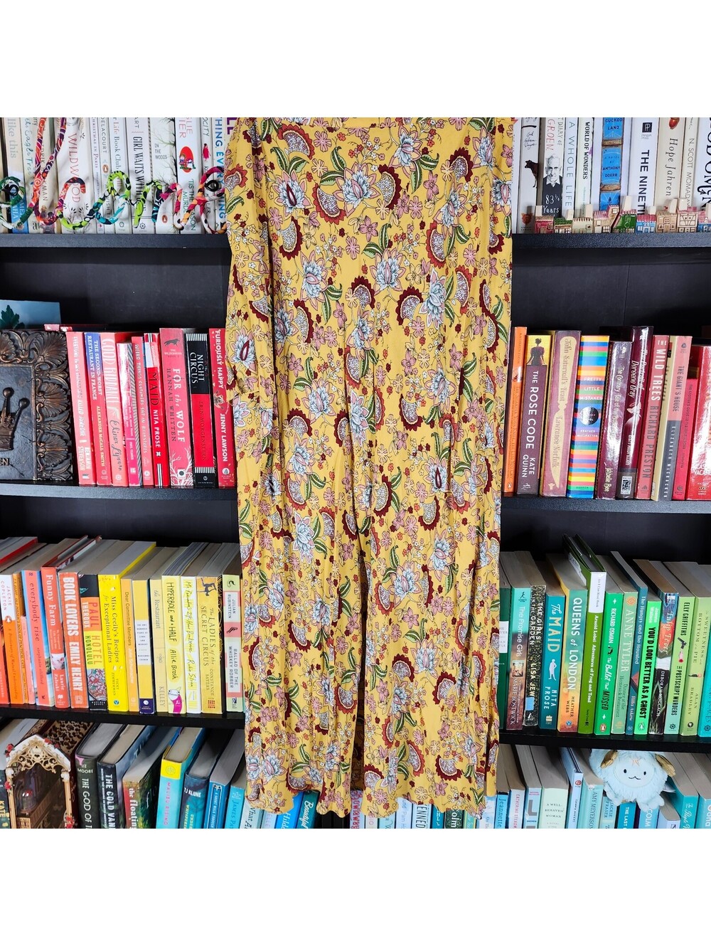 Sanctuary Yellow Floral Maxi Skirt Women's Large Boho High Low Ruffle Hem